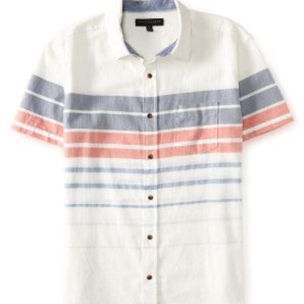 Aeropostale | Mens Blue & Pink Striped Button Down
